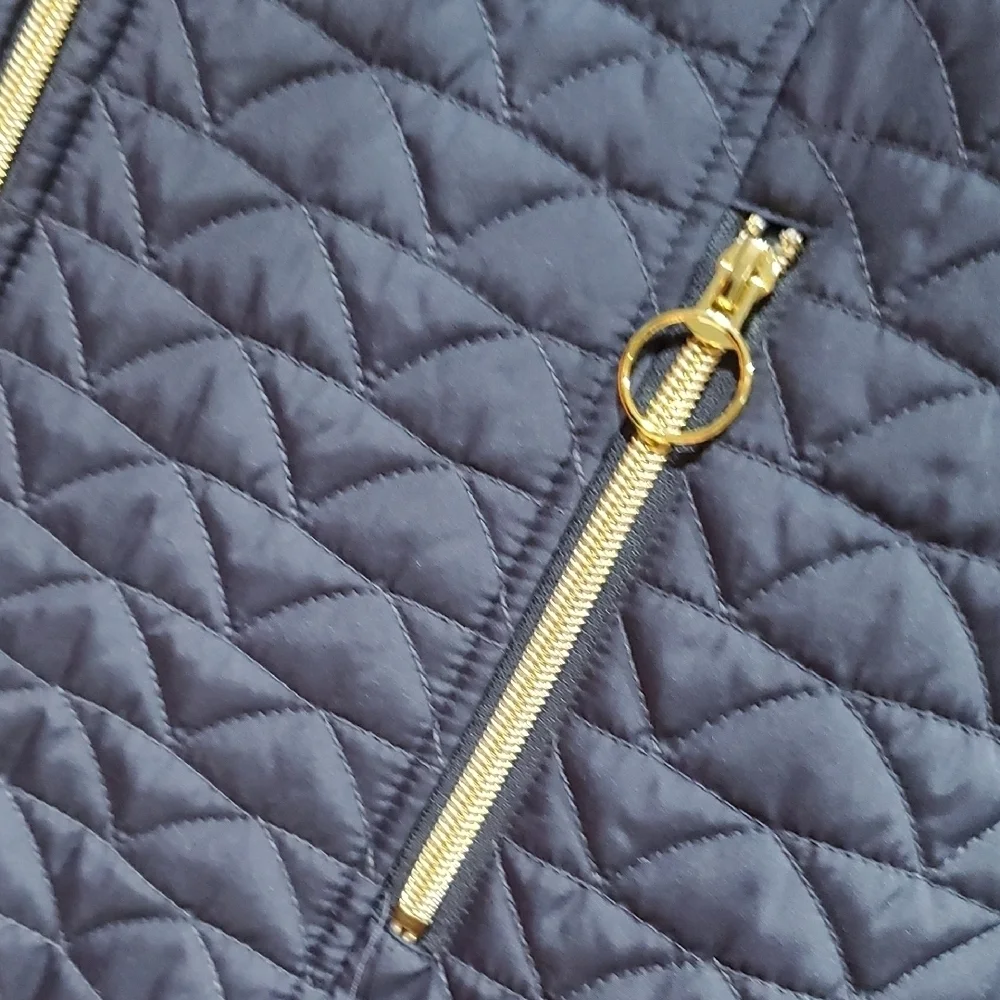 Black Rivet Blue Quilted Vest Lightweight Sleeveless